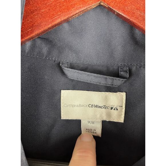 Cutter Buck Windtec Pullover Jacket Mens Medium Convertible Sleeve Blue Golf - Picture 3 of 9